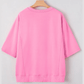 Poli Pink Floral Patched Half Sleeve Tunic Top