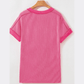 Vivienne Twisted Ribbed Knit V Neck Casual Tee