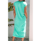 Alexa Aqua Mineral Wash Pocketed T-shirt Long Dress