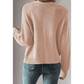 Tyra Beige Open Knit Drop Shoulder Sweater Cardigan