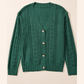 Tyra Green Open Knit Drop Shoulder Sweater Cardigan