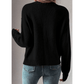 Tyra Black Open Knit Drop Shoulder Sweater Cardigan