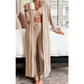 REDUCED!!!  Jacklyn Parchment Split Long Cardigan and Skinny Pants Lounge Set  REDUCED!!!