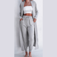 REDUCED!!!  Jacklyn Light Grey Split Long Cardigan and Skinny Pants Lounge Set  REDUCED!!!