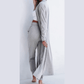 REDUCED!!!  Jacklyn Light Grey Split Long Cardigan and Skinny Pants Lounge Set  REDUCED!!!