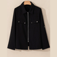 REDUCED!!!  Anetta Black Collar Tab Sleeve Zip Up Flap Detail Jacket  REDUCED!!!
