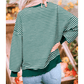 Carina Green Stripe Loose Drop Shoulder Long Sleeve Top