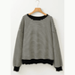 Carina Black Stripe Loose Drop Shoulder Long Sleeve Top