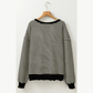 Carina Black Stripe Loose Drop Shoulder Long Sleeve Top
