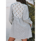 REDUCED!!!  Erma Nell Black Stripe Floral Patchwork Tied V Neck Shift Long Sleeve Mini Dress  REDUCED!!!