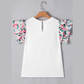 Rachel Abstract Print Tiered Ruffled Sleeve Textured Knit Top