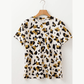 Nona Leopard Print Round Neck Casual T Shirt