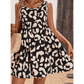 Ginnifer Black Leopard Print U Neck Sleeveless High Waist Dress