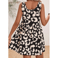 Ginnifer Black Leopard Print U Neck Sleeveless High Waist Dress