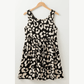 Ginnifer Black Leopard Print U Neck Sleeveless High Waist Dress