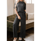 REDUCED!!!  Dion Dark Grey Drawstring Side Crewneck Tee and Loose Pants Set  REDUCED!!!