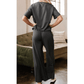 REDUCED!!!  Dion Dark Grey Drawstring Side Crewneck Tee and Loose Pants Set  REDUCED!!!