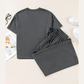 REDUCED!!!  Dion Dark Grey Drawstring Side Crewneck Tee and Loose Pants Set  REDUCED!!!