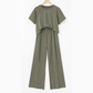 Fiona Seagrass Raw Hem Loose Tee and Wide Leg Pants Set