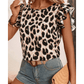 Hayden Leopard Print Layered Ruffled Short Sleeve Blouse