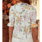 Whitley Multicolour Crochet V Neck Half Sleeve Boho Floral Blouse