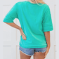 RTS Emily Green Half Sleeve Buttons Henley Top