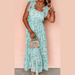 Esmae Green Floral Lace Tied Strap Empire Waist Maxi Dress