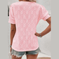 RTS Letta Pink Flower Geometric Textured Button Short Sleeve Top
