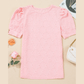 RTS Letta Pink Flower Geometric Textured Button Short Sleeve Top