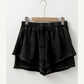 REDUCED!!!  Alessia Black Mineral Wash French Terry High Waist Casual Shorts  REDUCED!!!
