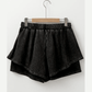 REDUCED!!!  Alessia Black Mineral Wash French Terry High Waist Casual Shorts  REDUCED!!!