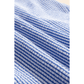 Cristina Sky Blue Stripe Textured Ruffle Short Sleeve Boho Detail Square Neck Blouse