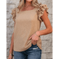 Avette Ruffled Tiered Sleeve Square Neck Textured Top