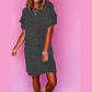 Zoella Black Stripe Ruffled Short Sleeve Crew Neck T Shirt Shift Mini Dress