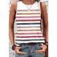 Caylee Red Stripe Rainbow Round Neck Tank Top