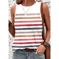 Caylee Red Stripe Rainbow Round Neck Tank Top