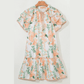Twyla Orange Floral Contrast Edge Layered Short Sleeve Mini Dress