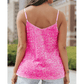 Elaine Hot Pink Sequin Adjustable Strap Tank Top
