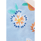 LuAnn Blue Floral Embroidered Puff Sleeve Split Neck Blouse