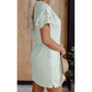 Zoella Green Stripe Ruffled Short Sleeve Crew Neck T Shirt Shift Mini Dress