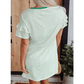Zoella Green Stripe Ruffled Short Sleeve Crew Neck T Shirt Shift Mini Dress