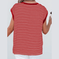 Stassie Red Stripe Chest Pocket Patch Round Neck Tank Top