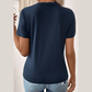 Maren Navy Toothpick Stripe Round Neck T Shirt