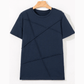 Maren Navy Toothpick Stripe Round Neck T Shirt
