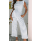 Nicole Sail Blue Casual Wide Leg 2pcs Pants Set