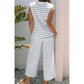 Nicole Sail Blue Casual Wide Leg 2pcs Pants Set