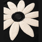 Perla Black Contrast Crochet Floral Graphic Drop Shoulder Loose Tee