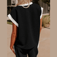 Chantye Black Color Block Pocketed T Shirt and Wide Leg Pants Set