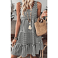 Jezzie Black Stripe U Neck Sleeveless Loose Fit Mini Dress