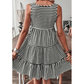 Jezzie Black Stripe U Neck Sleeveless Loose Fit Mini Dress